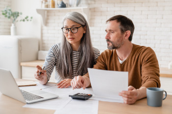 couple reviewing finances